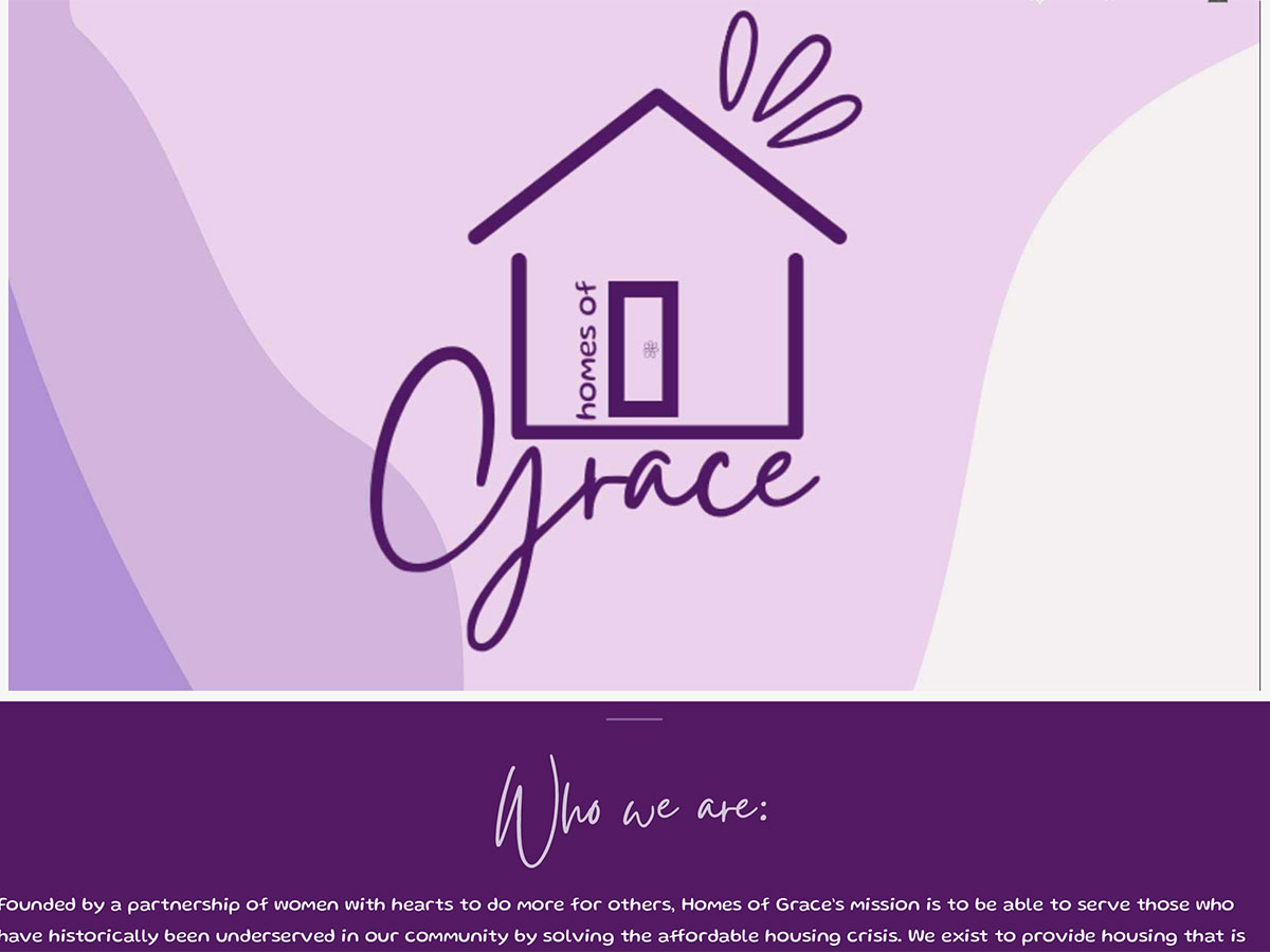 Homes of Grace co-living website screenshot